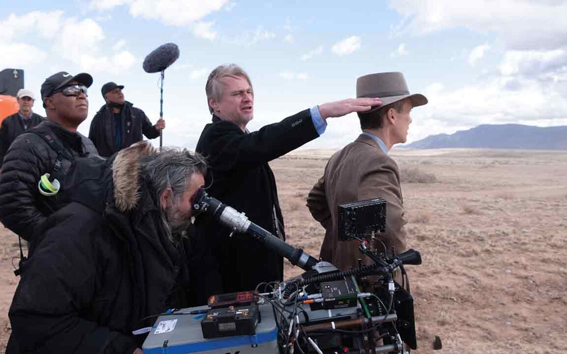 Christopher Nolan and Cillian Murphy on the set of Oppenheimer