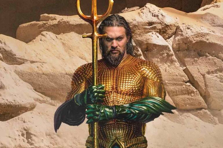 Jason Momoa in his suit from Aquaman and the Lost Kingdom