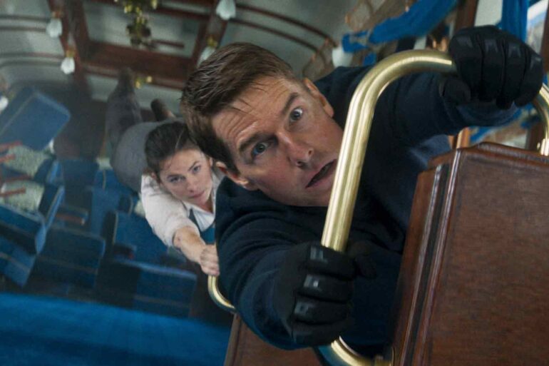Tom Cruise and Hayley Atwell in the Uncharted-inspired train sequence from Mission: Impossible - Dead Reckoning Part One