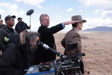 Christopher Nolan and Cillian Murphy on the set of Oppenheimer